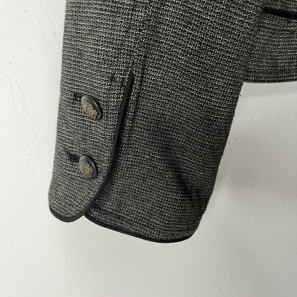 Apanage Linen Wool Blend Brown Military Style Blazer Jacket size 10 - Picture 3 of 7